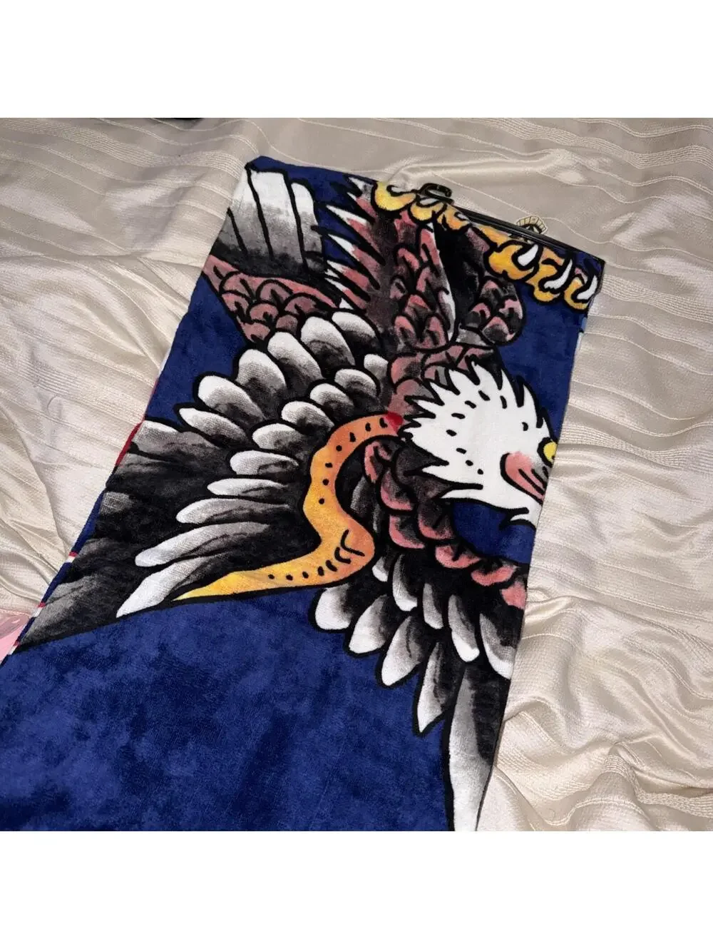 AUTHENTIC USA Flag ED HARDY 100% COTTON BEACH TOWEL, 36